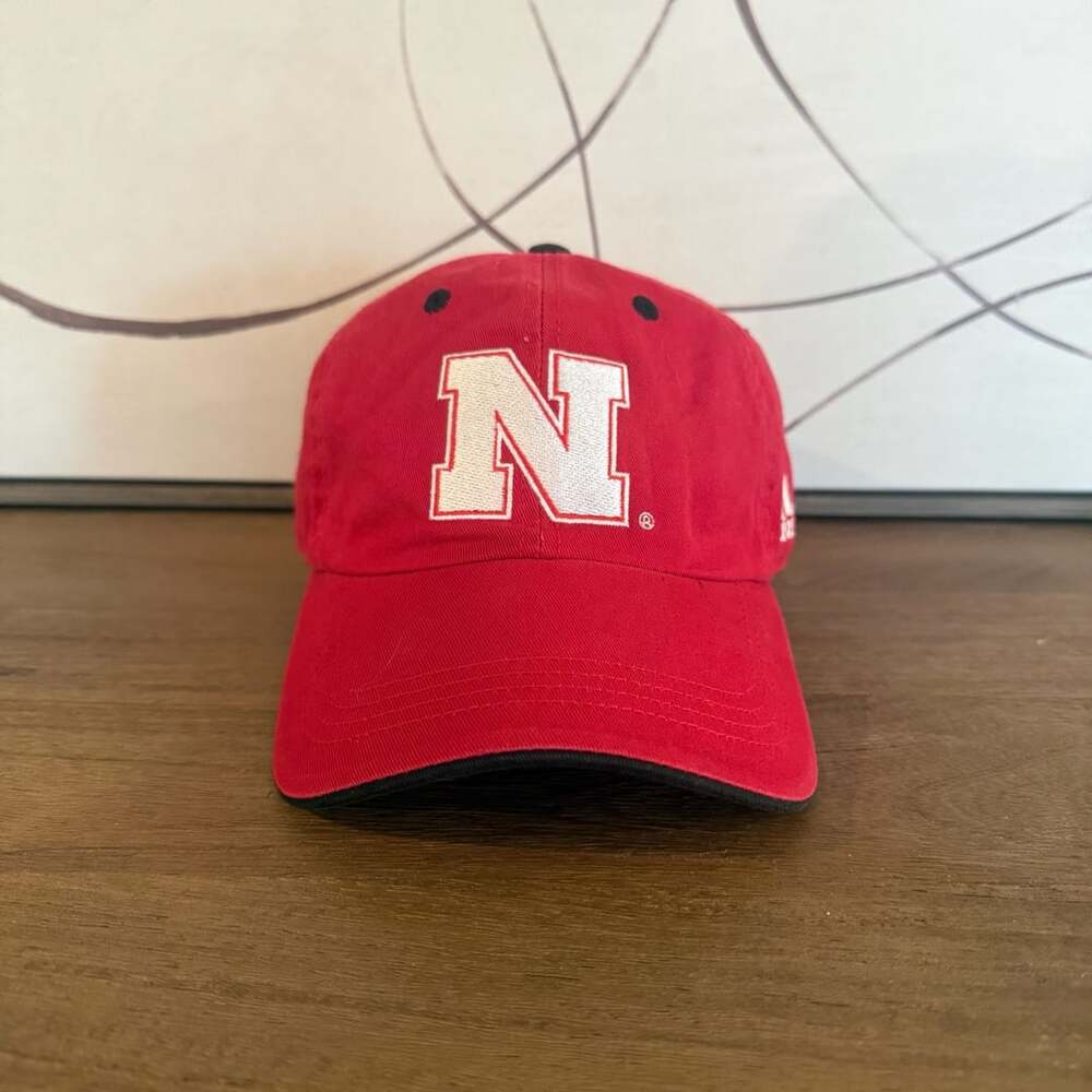 Adidas Nebraska Cornhuskers Hat Red Embroidered Logo Strapback